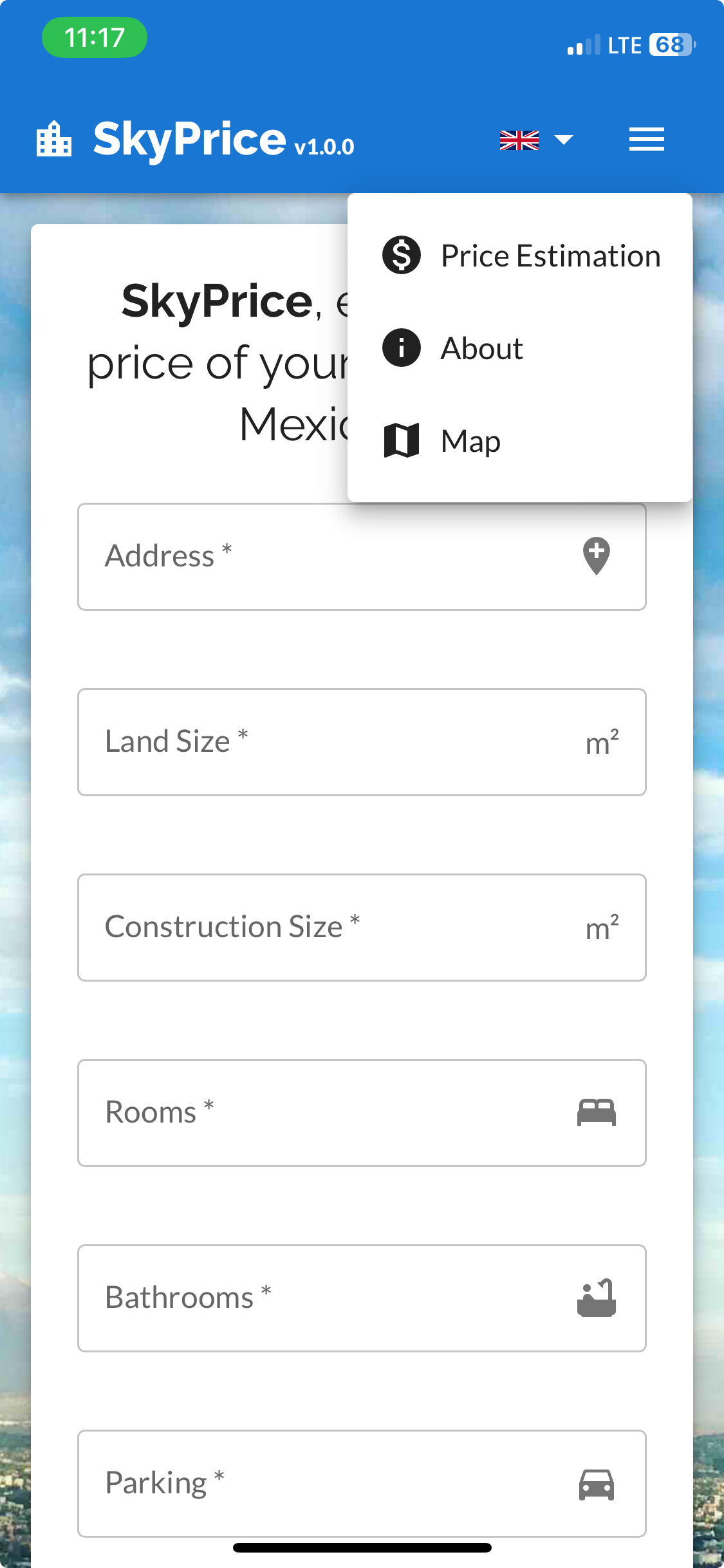 Responsive design for price prediction tool